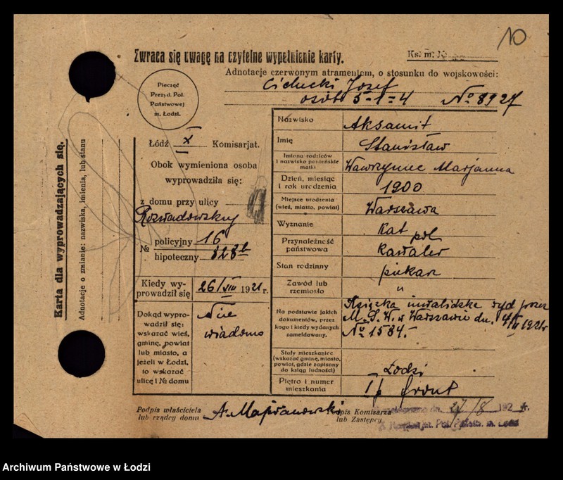 Obraz 12 z jednostki "[Spis ludności Łodzi] Akimow - Alperin"