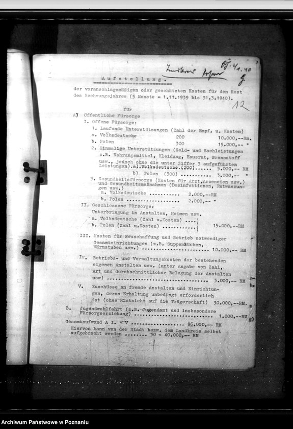 Obraz 17 z jednostki "Zarządzenia i korespondencja w sprawie opieki społecznej, zwłaszcza jej finansowania"