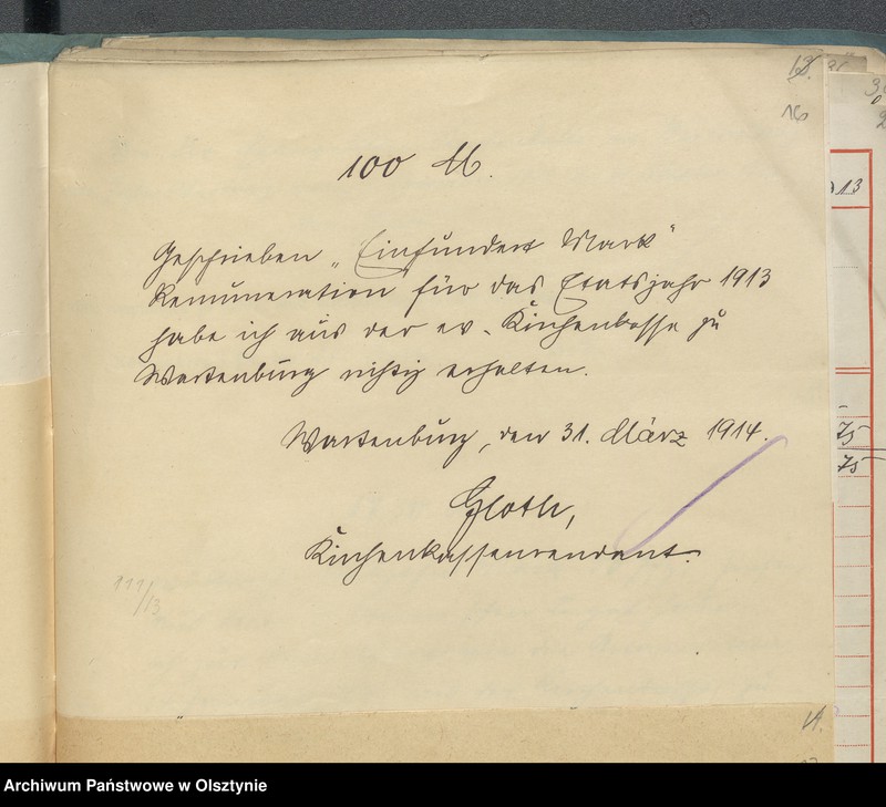 image.from.unit.number "Beläge zur Jahresrechnung der Kirchenkasse zu Wartenburg"