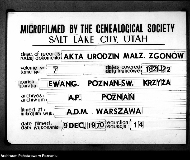 Obraz 1 z jednostki "Duplikat der Getauften, Getrauten, Verstorbenen"