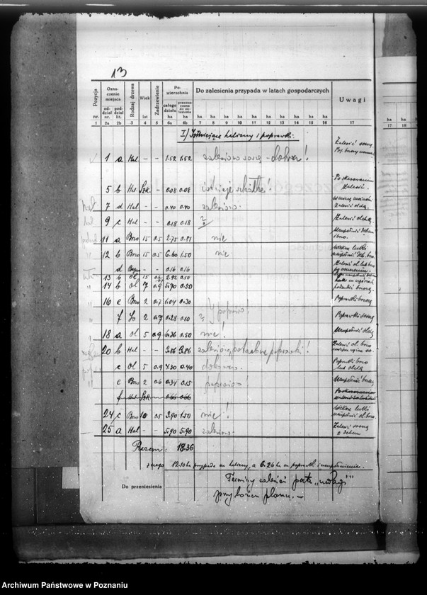 Obraz 17 z jednostki "Plan urządzenia gospodarstwa leśnego dla lasu majętności Urbanowo powiat nowotomyski 1933-1943"