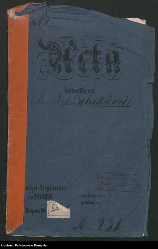 Obraz 2 z jednostki "A. betr. den Dichter Mickiewicz"