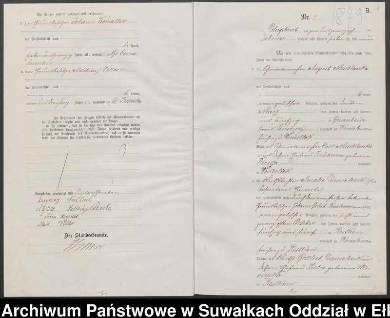 image.from.unit.number "[Heiraths-Haupt-Register des Königlichen Preussischen Standes-Amtes Kumilsko Kreis Johannisburg]"