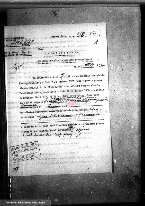 Obraz 5 z jednostki "Zatwierdzenie projektu młyna i piekarni Konieczyńskiego w Wyganowie, pow. krotoszyński nr woj. 530"