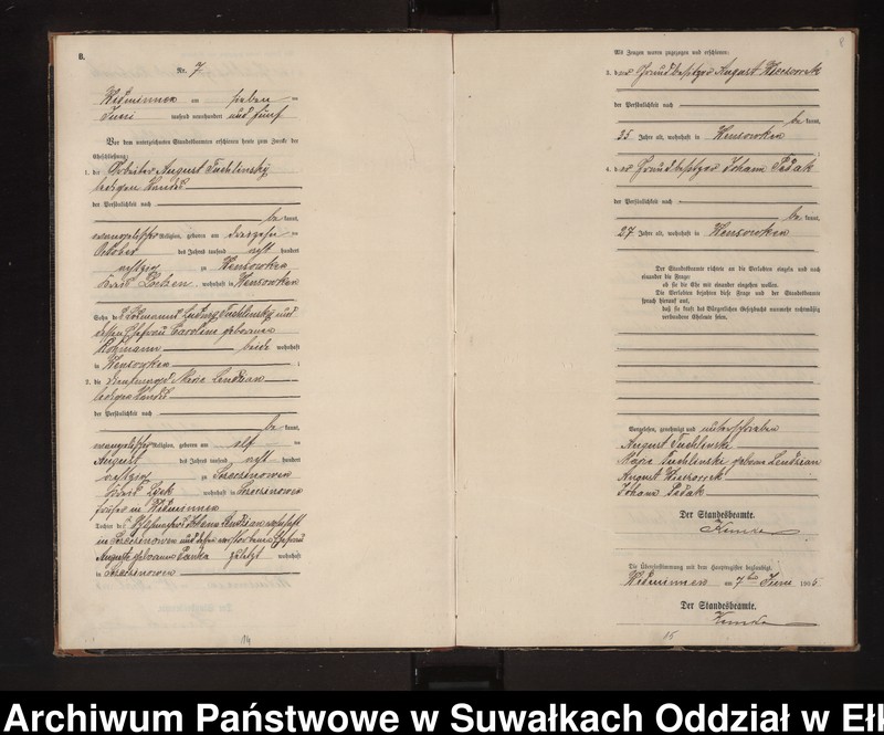 image.from.unit.number "Heirats-Neben-Register des Preussischen Standes-Amtes Widminnen Kreis Loetzen"