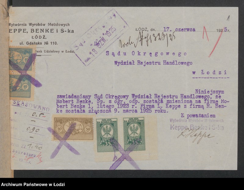 Obraz 3 z jednostki "Wytwórnia Wyrobów Metalowych Keppe, Benke i S-ka"