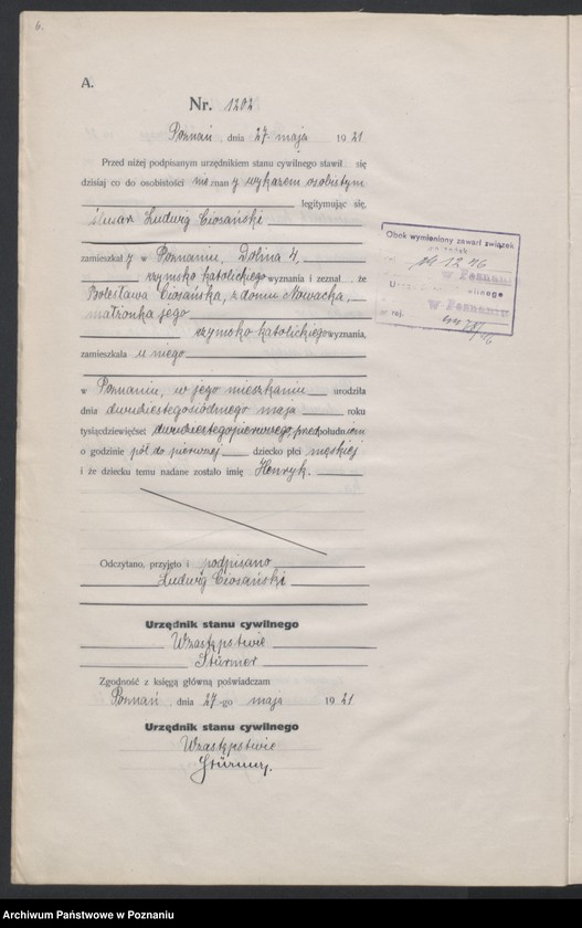 Obraz 8 z jednostki "Księga urodzeń odpis tom IV [Rejestr poboczny urodzeń]"