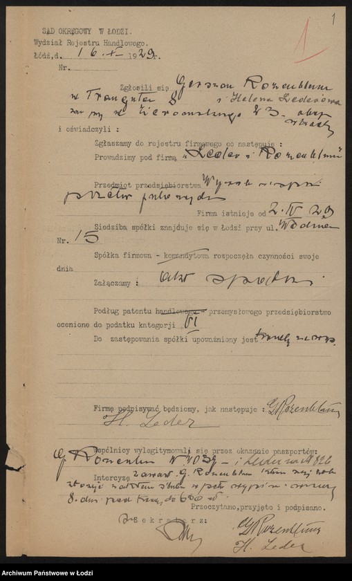 Obraz 3 z jednostki "Gerszon Rozenblum, Helena Lederowa – wyrób i sprzedaż przetworów jutowych"