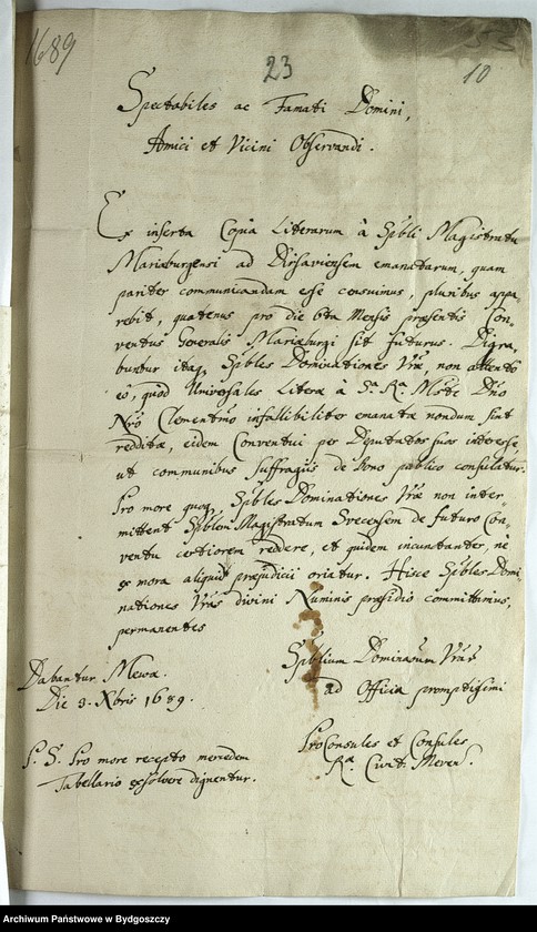 image.from.unit.number "Schriftwechsel der Stadt Neuenburg mit Marienburg"