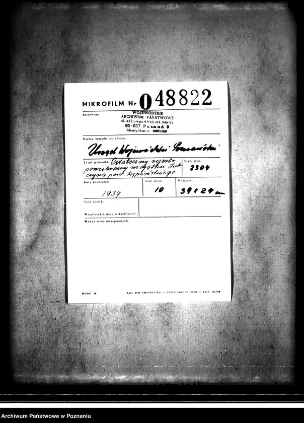image.from.unit.number "Ostateczny rejestr pomiarowy majątku Lubczyna powiatu kępińskiego"