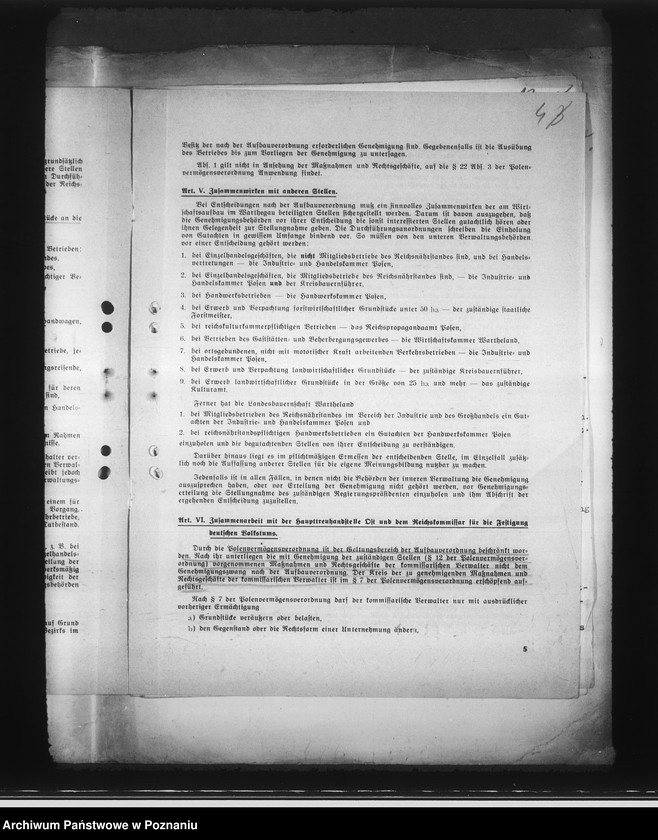 Obraz 8 z jednostki "Korespondencja i zarządzenia w sprawie tak zwanej odbudowy Kraju Warty"