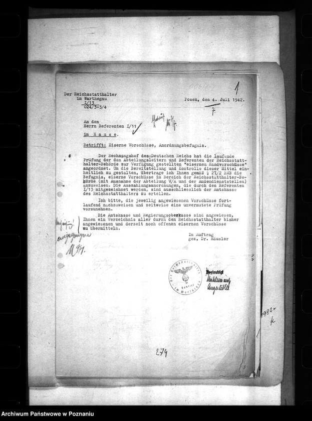 Obraz 5 z jednostki "Handkassenvorschüsse"