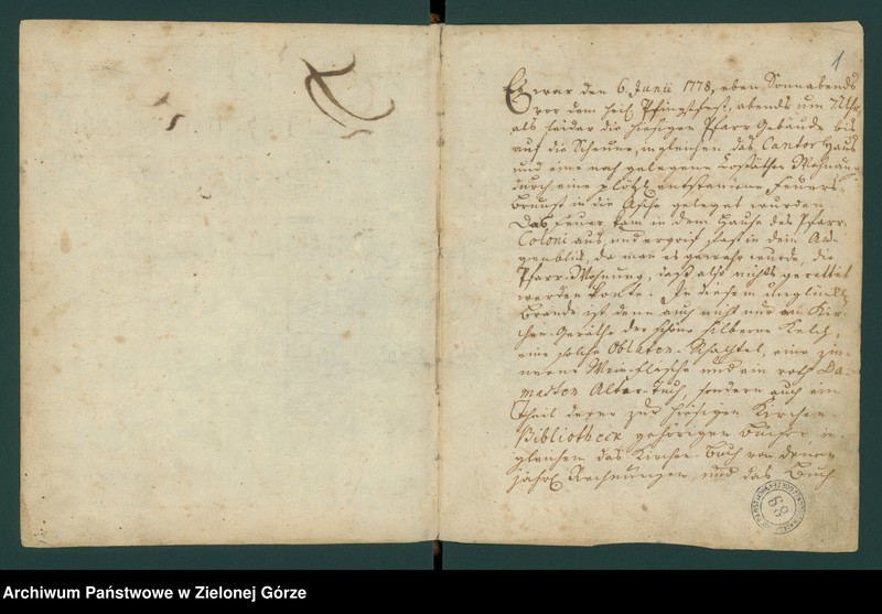image.from.unit.number "Kirchen "Buch" von Herzogswalde, Meekow und Arensdorf worin die Jährlich Gebohrnen, Verstorbenen und Vertrauten dieser Parochie verzeichnet worden von 6 Juli 1778."