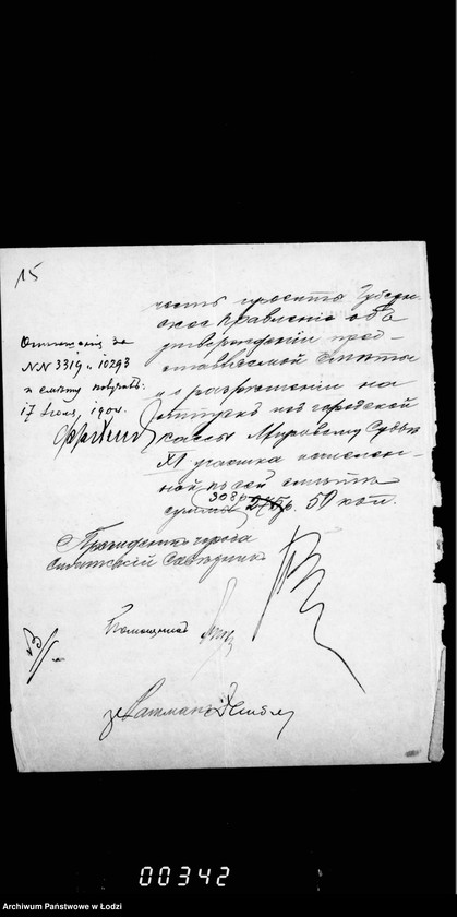 Obraz 20 z jednostki "Ob zavedenji kamery Mirovagu Sudi XI učastka gor. Lodzi mebel´ju"