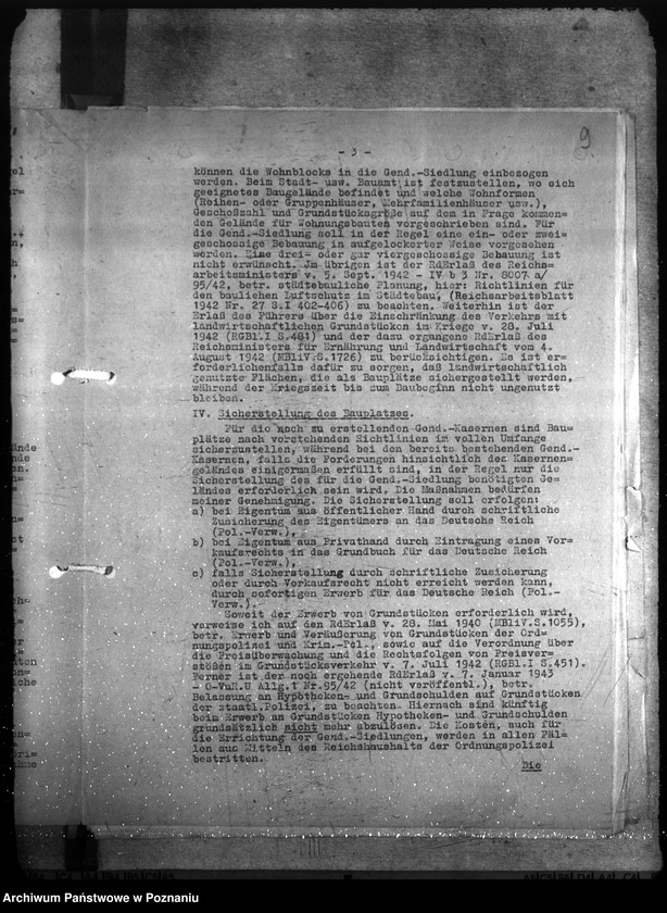 Obraz 13 z jednostki "Allgemeine Unterkunftsfrage der Polizei- und Gendarmerie im Warthegau"