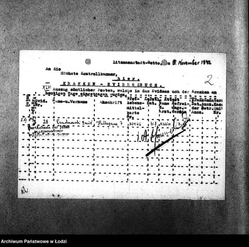 Obraz 5 z jednostki "[Wyciągi z książki ewidencyjnej chorych]"