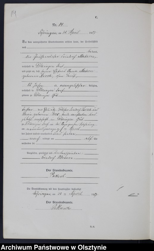 image.from.unit.number "Sterbe-Neben-Register Nr 1 - 26"