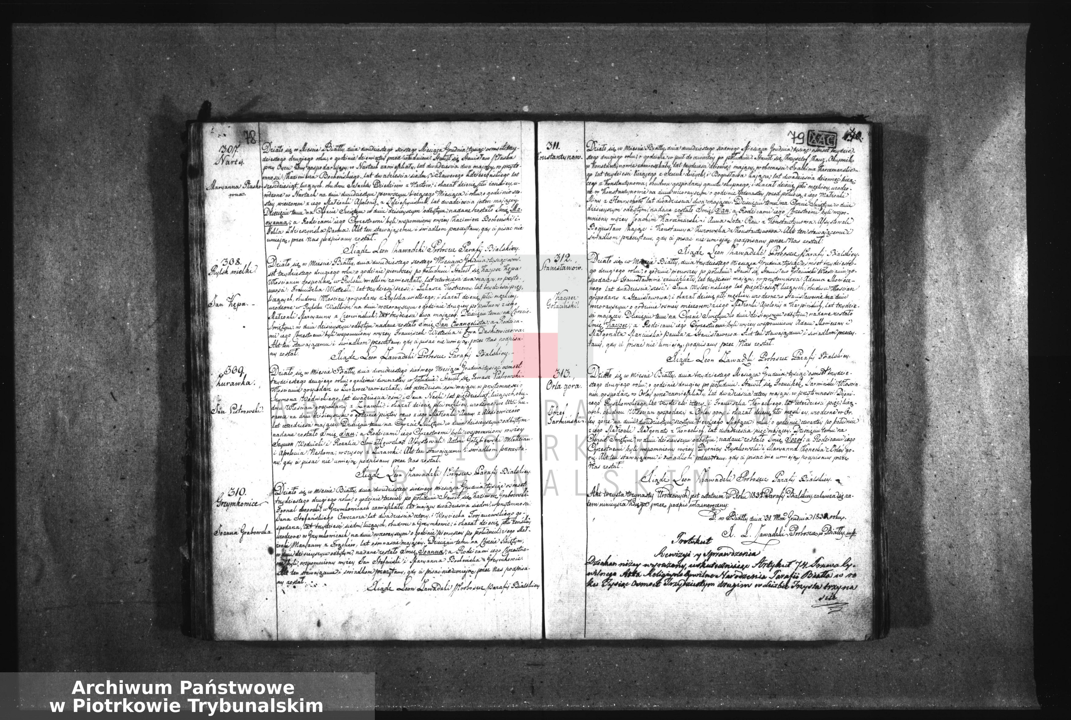 Skan z jednostki: Duplikat Aktów Narodzenia, Zaślubienia i Zeyścia w Parafii Rawskiej Obwodzie Rawskim z Roku 1832