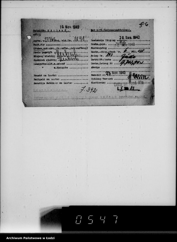 Obraz 10 z jednostki "Lebensmitteleinkauf. Aufträge, [Lieferscheinen und Rechnungen] 17726-17760 [Dostawa jarzyn do Getta]"