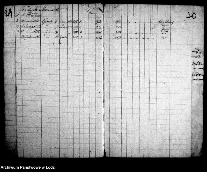 Obraz 19 z jednostki "Kontrola przędzy bawełnianej do miasta Łodzi sprowadzonej w 1850 r."