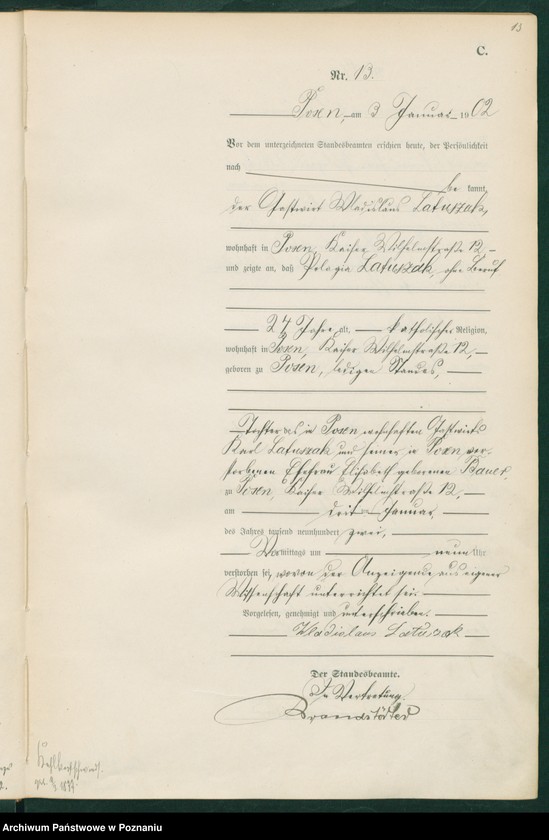 Obraz 16 z jednostki "Księga miejscowa zgonów t. I"