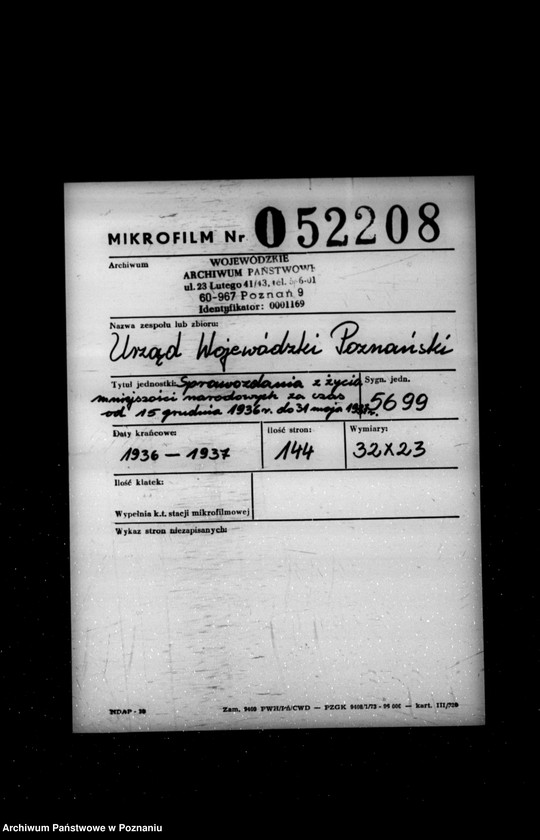 Obraz 2 z jednostki "Sprawozdania z życia mniejszości narodowych za czas od 15 grudnia 1936 r. do 31 maja 1937 r."