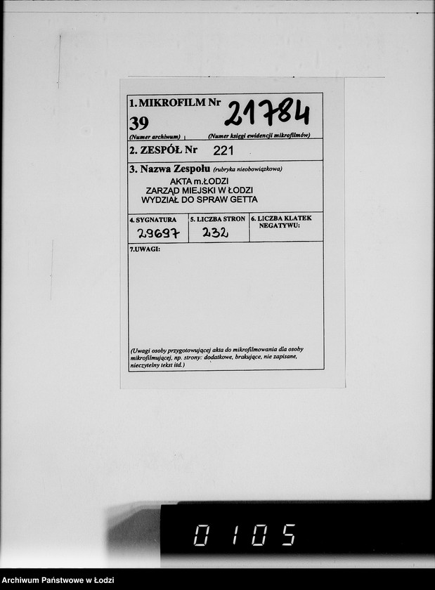 Obraz 2 z jednostki "Sonderkonto 12300. Arbeitsamt Litzmannstadt Judenlager: Löwenstadt- (Amtskommissar Löwenstadt), Hulanki- (Krs.Litzmannstadt), Jendrzejów, Andrzejów, Ostrowo (Krs.L-stadt)."