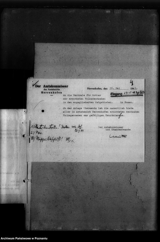 Obraz 8 z jednostki "Kreis Schroda (Środa).Korespondencja i wykazy Niemców, którzy zginęli w 1939 roku"