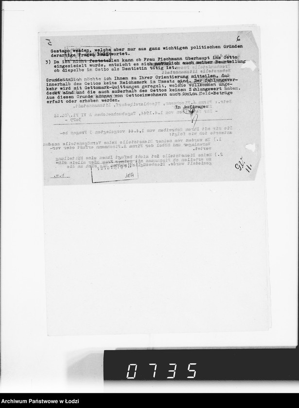 Obraz 11 z jednostki "Hauptreühandstelle Ost.[Korespondencja w sprawach majątkowych, podatkowych i należności finansowch]"