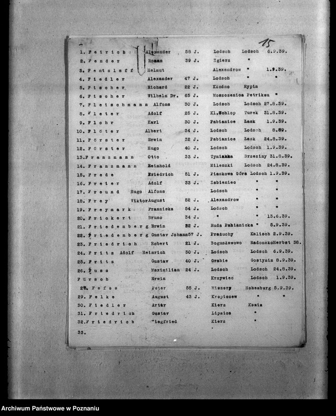 Obraz 19 z jednostki "Zweigstelle Litzmannstadt (Łódź) Alfabetinke Totenlisten"