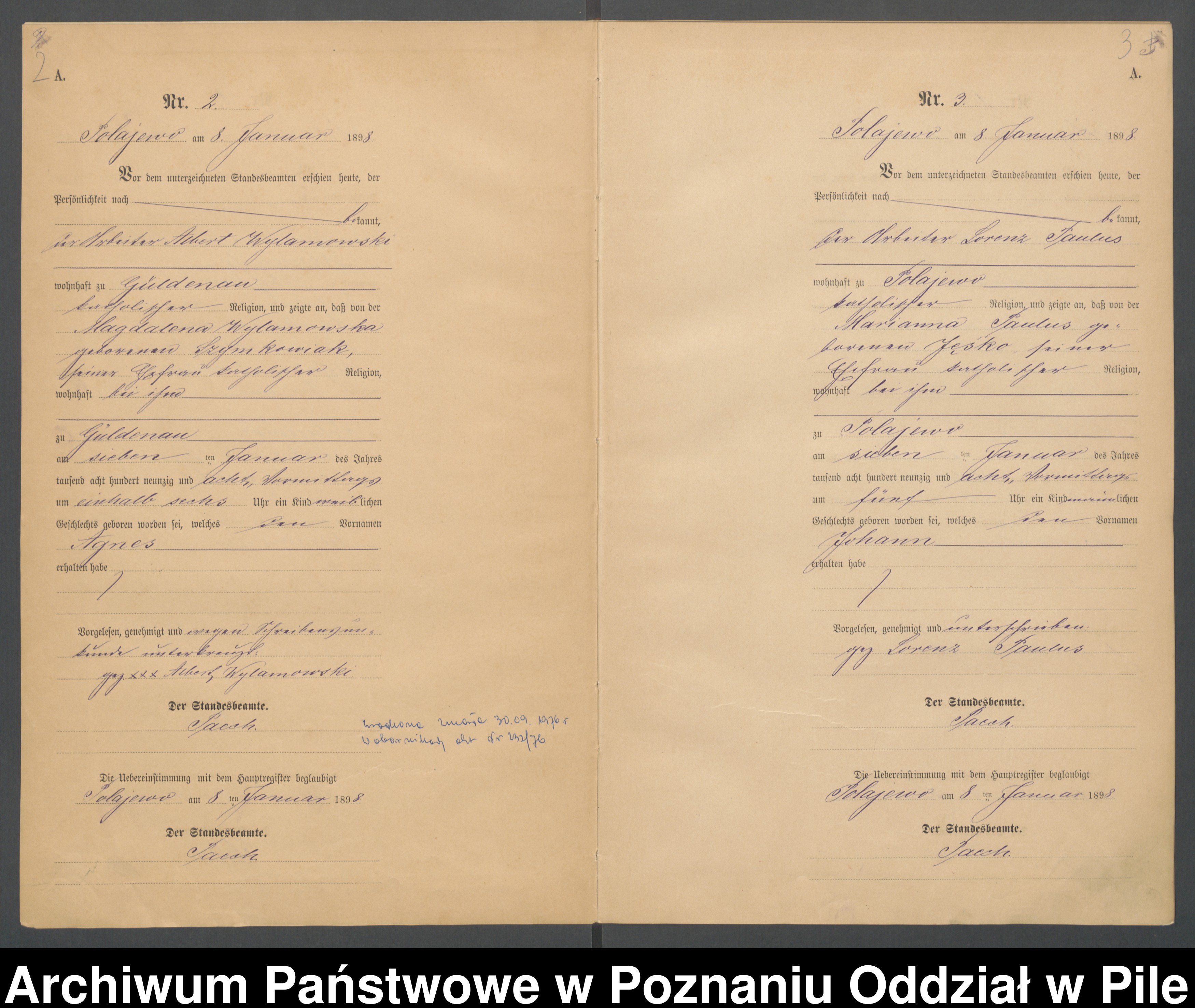 Skan z jednostki: Księga urodzeń