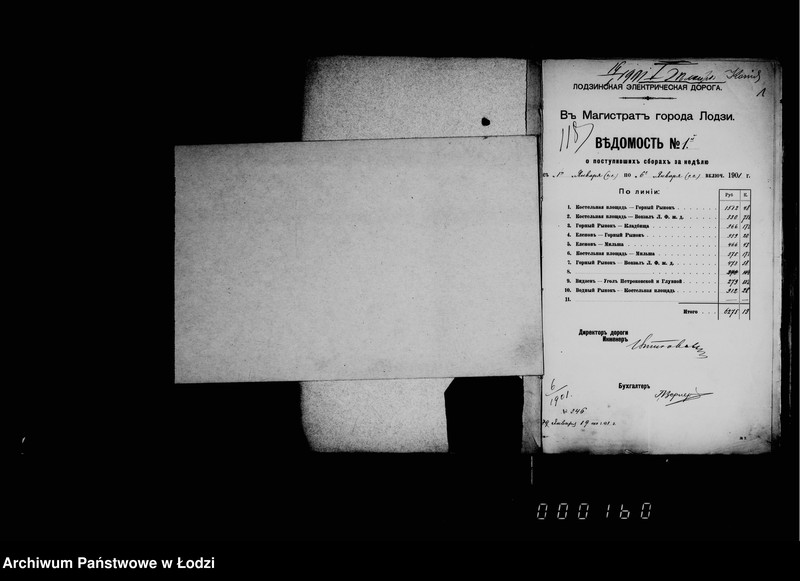 Obraz 6 z jednostki "O dochodach s eksploatacji električeskich tramvaev za 1901 god"