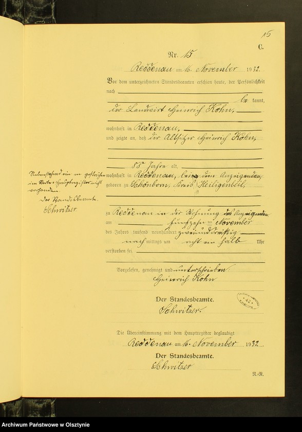 image.from.unit.number "Sterbe-Neben-Register Nr 1 - 19 [ Księga zgonów - wtóropis ]"
