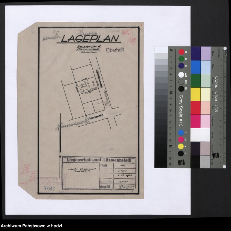 Obraz 1 z jednostki "Lageplan Neusser Straße 11 Litzmannstadt"