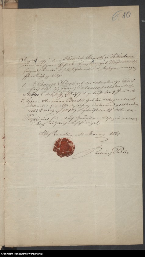 Obraz 12 z jednostki "Die von den Verlobten zum Aufgebot beigebrachten Urkunden pro 1877"