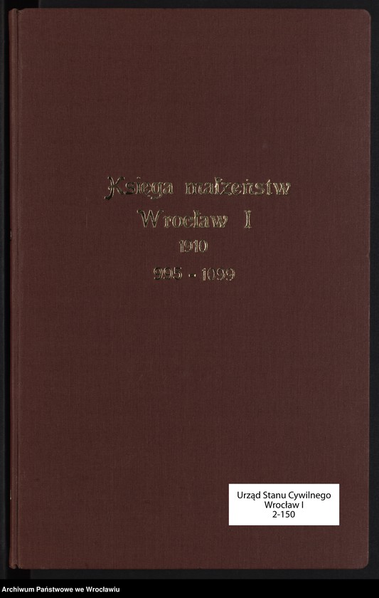 image.from.unit.number "Heiraths-Haupt-Register Breslau I 1910 Band 6"