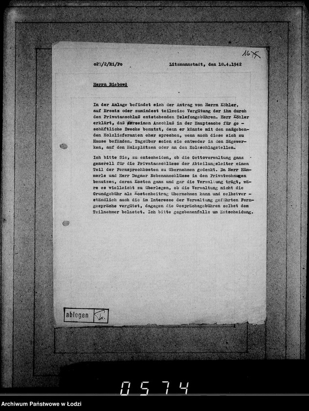 Obraz 20 z jednostki "Korrespondenz mit den Abteilungen im Hause"