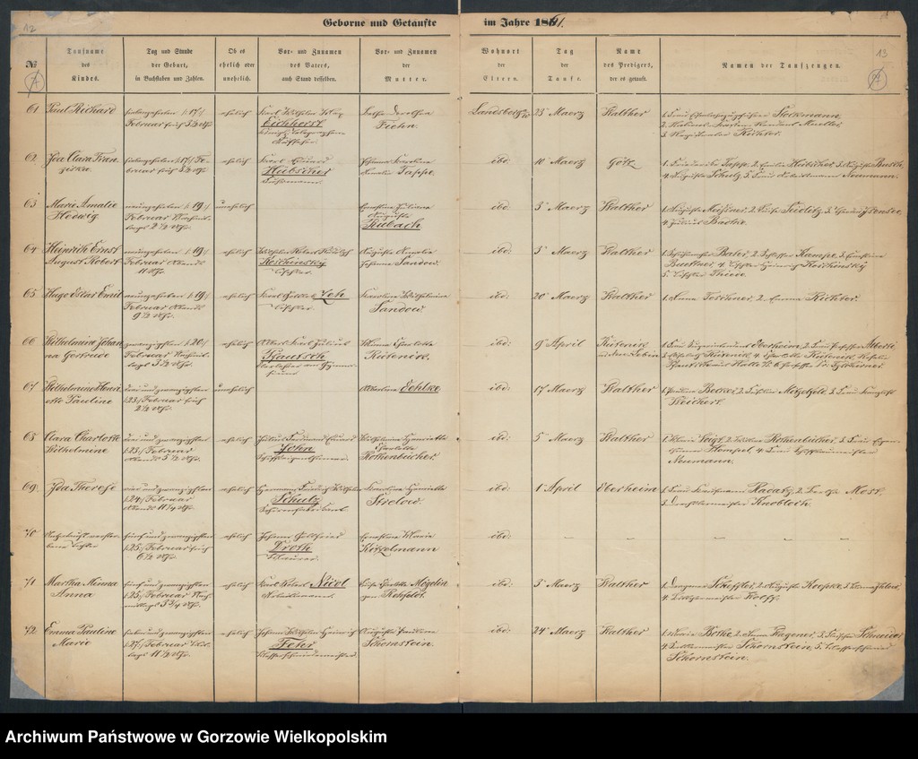 image.from.unit.number "Duplikate der Hauptkirche zu Landsberg an der Warthe (zawiera też księgę zgonów Konkordien Kirche mit der reformirten und Militair Gemeinde z 1861 r.)"