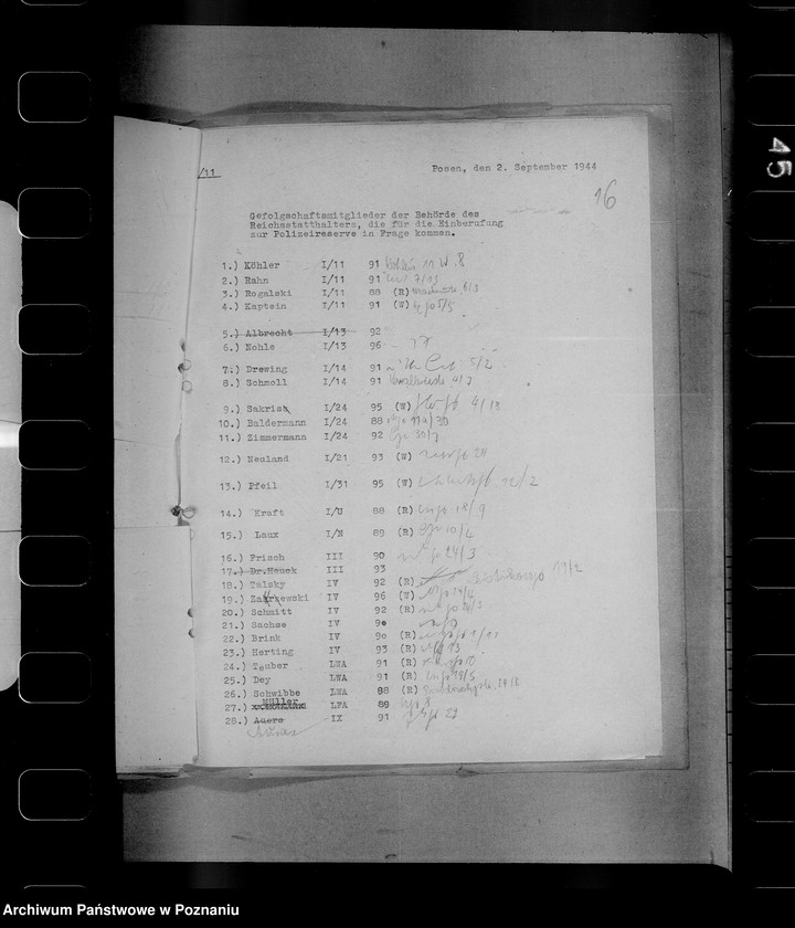 Obraz 19 z jednostki "Abstellung von Gefolgschaftsmitglieder zur Polizei - Reserve"