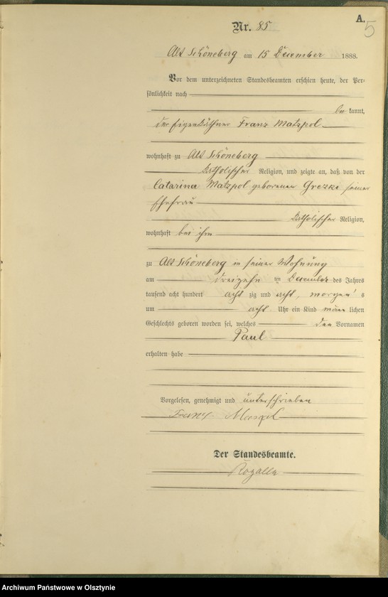image.from.unit.number "Geburts-Haupt-Register Nr 81 - 88"