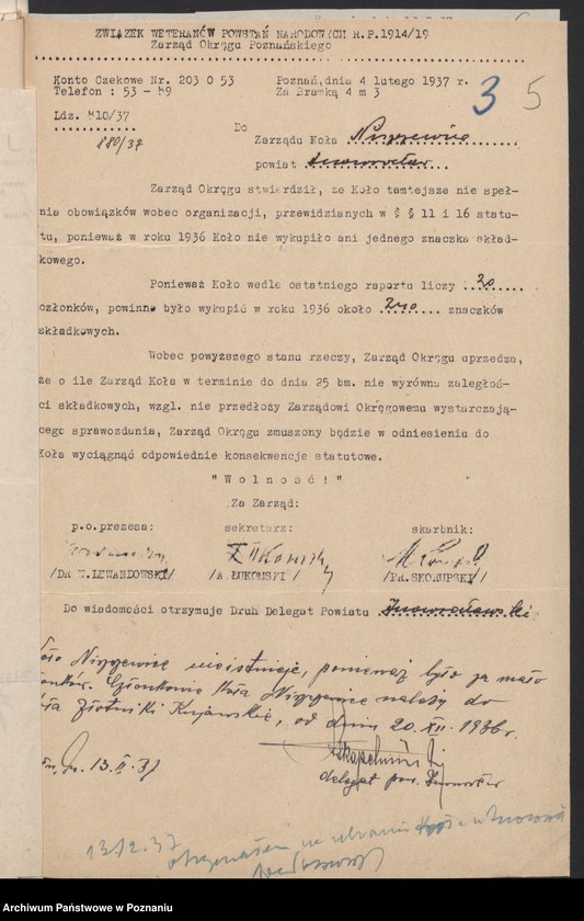 Obraz 8 z jednostki "Niszczewice, powiat Inowrocław - akta koła."