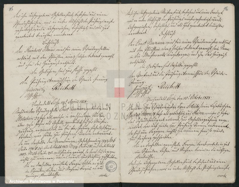 image.from.unit.number "Protokolarz Komisji Egzaminacyjnej cechu kowalskiego w Lesznie"