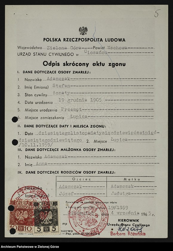 Obraz 14 z jednostki "Zaświadczenia Zarządu Okręgu ZBoWiD dotyczące osadnictwa wojskowego (układ alfabetyczny: A do G)"