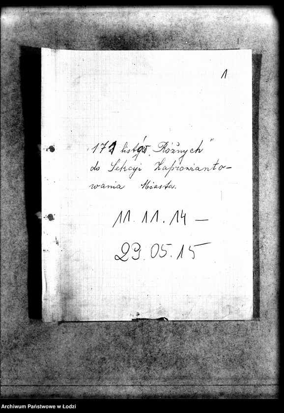 Obraz 2 z jednostki "Listy różnych do Sekcji Zaprowiantowania Miasta"