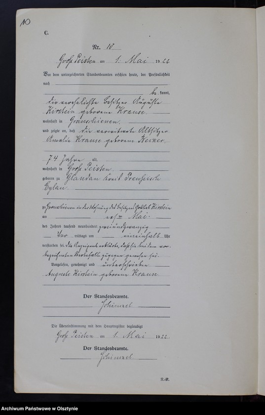 image.from.unit.number "Sterbe-Neben-Register Nr 1 - 19 [ Księga zgonów - wtóropis ]"