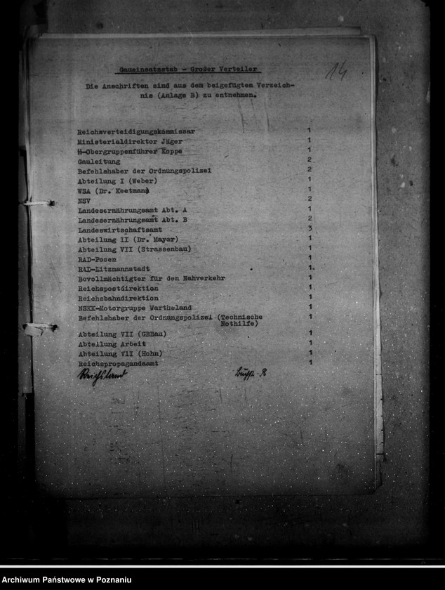 Obraz 18 z jednostki "Anschriftenverzeichnis - Hauptkanzlei"