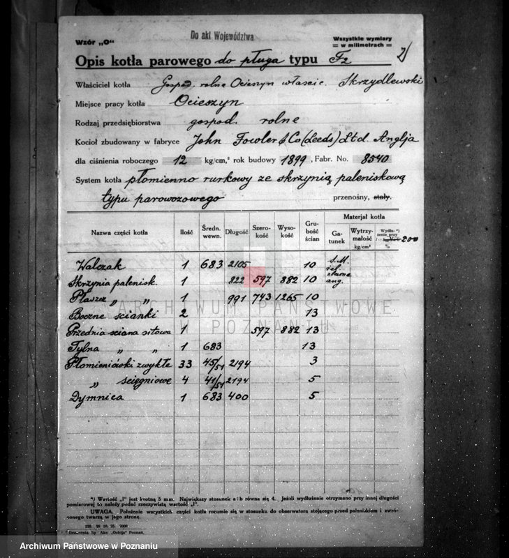 Obraz 6 z jednostki "Majętność Ocieszyn, własność Skrzydlewski nr woj. kotła 5382"