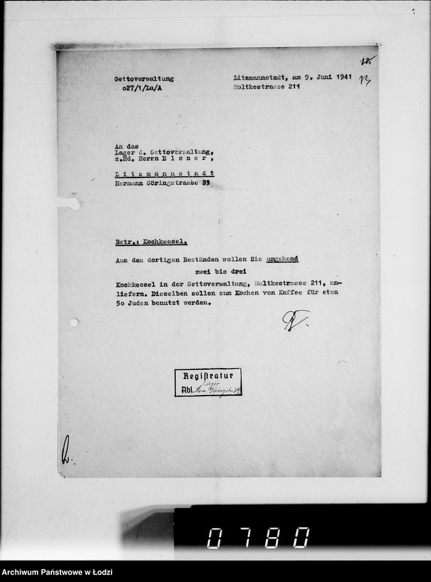 Obraz 19 z jednostki "Lager Hermann-Gör.Str.39.Herr Straube. [Korespondencja w sparwie wydania i przyjęcia towarów]"