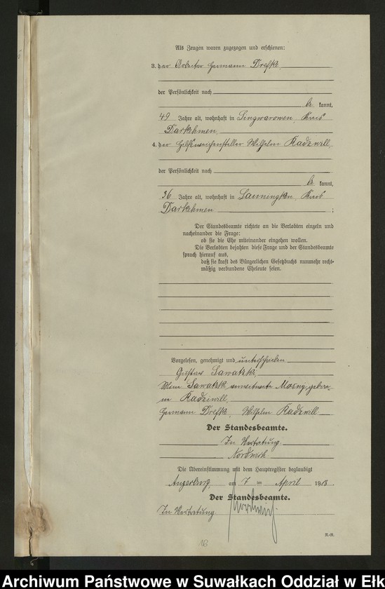 image.from.unit.number "B2. Heirats - Register (Neben - Register) Standesamt Angerburg einschl. der Bezirke Prinowen, Gr. Strengeln, Kehlen und Prinowen Kreis Angerburg"