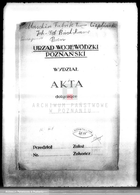 Obraz 4 z jednostki "Zatwierdzenie urządzenia odlewni żelaza Firmy Fr. Ciepliński i W. Chęciński w Poznaniu"